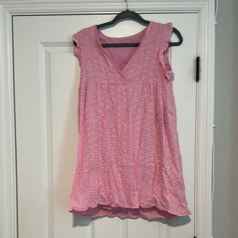 Pink Sleeveless Ruffled Tunic